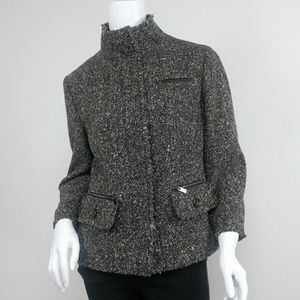Carlisle 3/4 Sleeve Silk Wool Blend Tweed Jacket 6